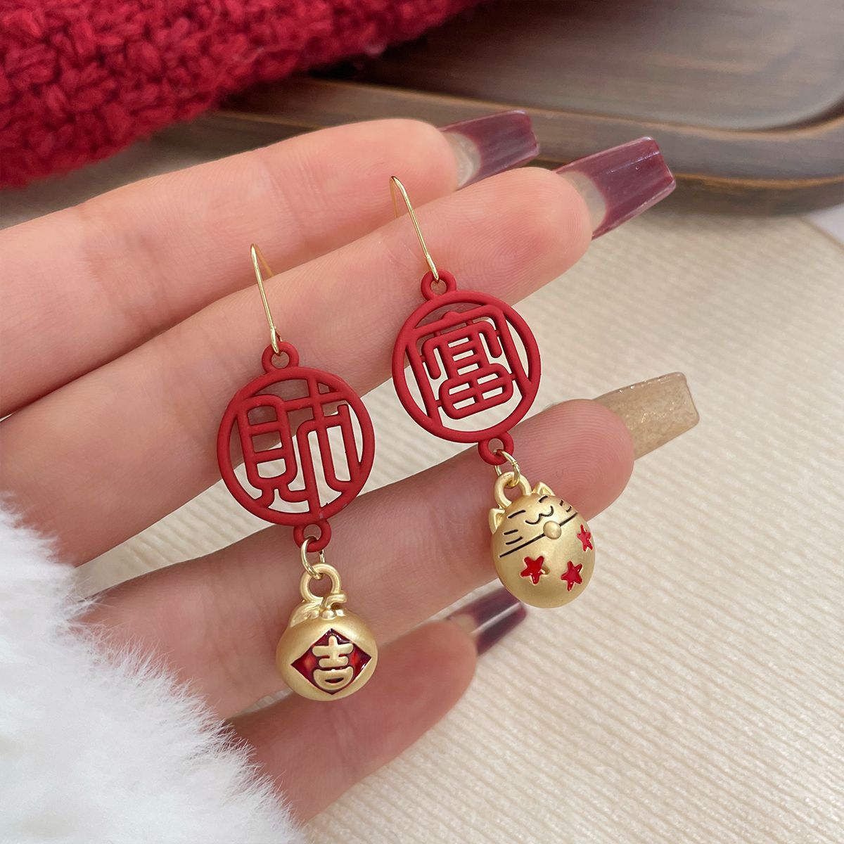 Female Sier Needle Niche Sweet Bow Tassel Rings