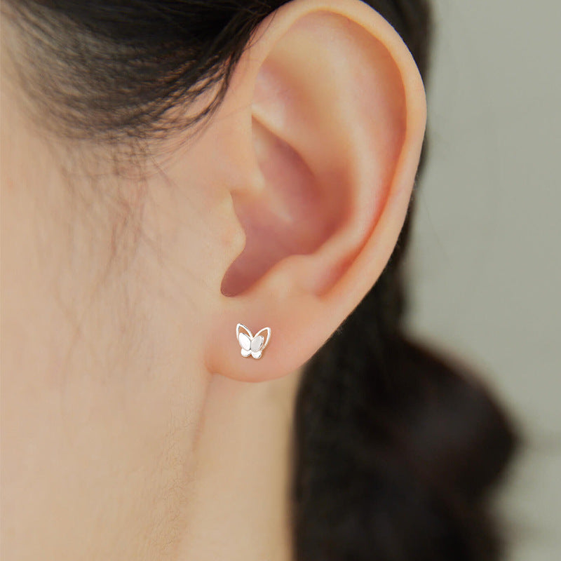 Layer Butterfly Female Temperamental Ear Bone Glossy Before Sleep Earrings