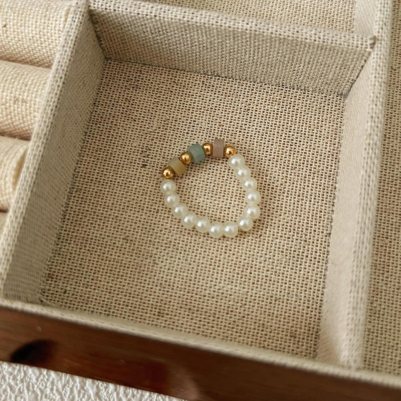 Beads Niche Design Advanced Finger Light Luxury Rings
