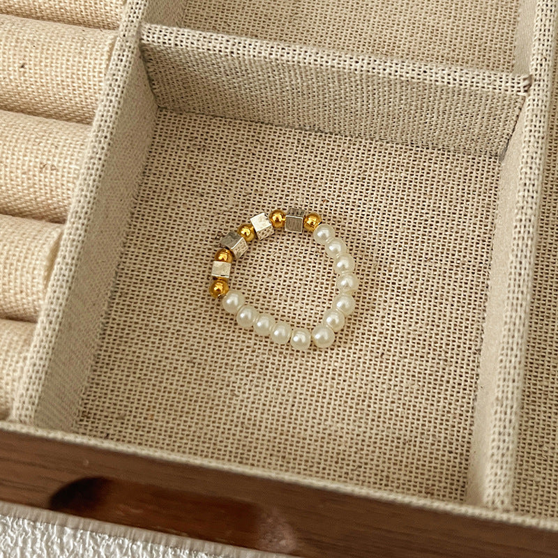 Beads Niche Design Advanced Finger Light Luxury Rings