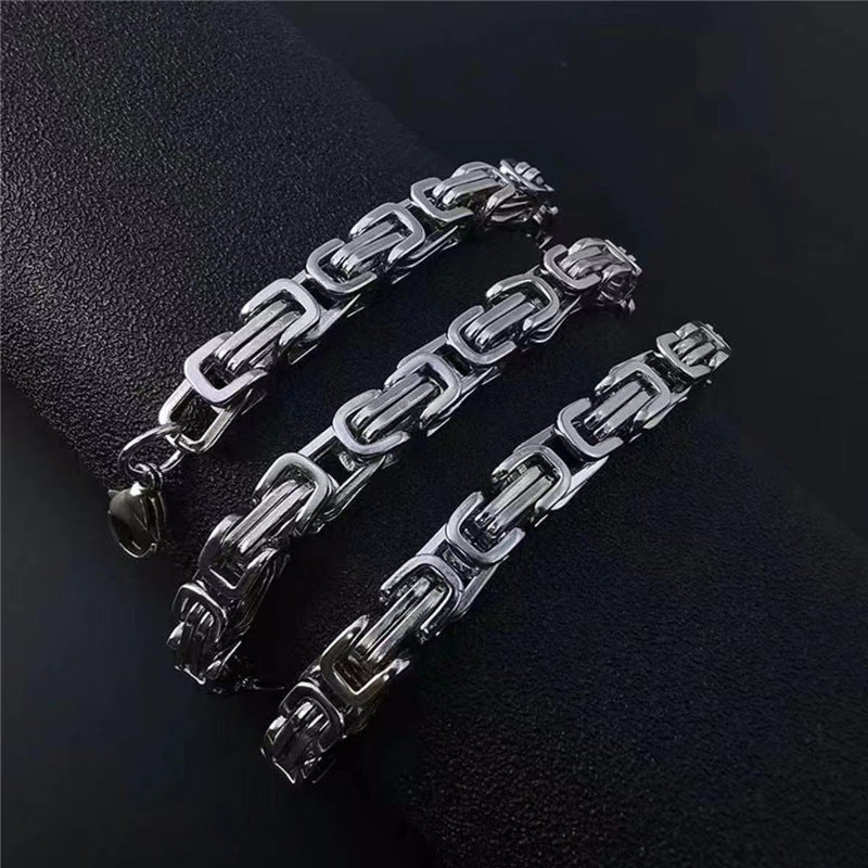 Men's Crazy High Sier Titanium Steel Emperor Bracelets