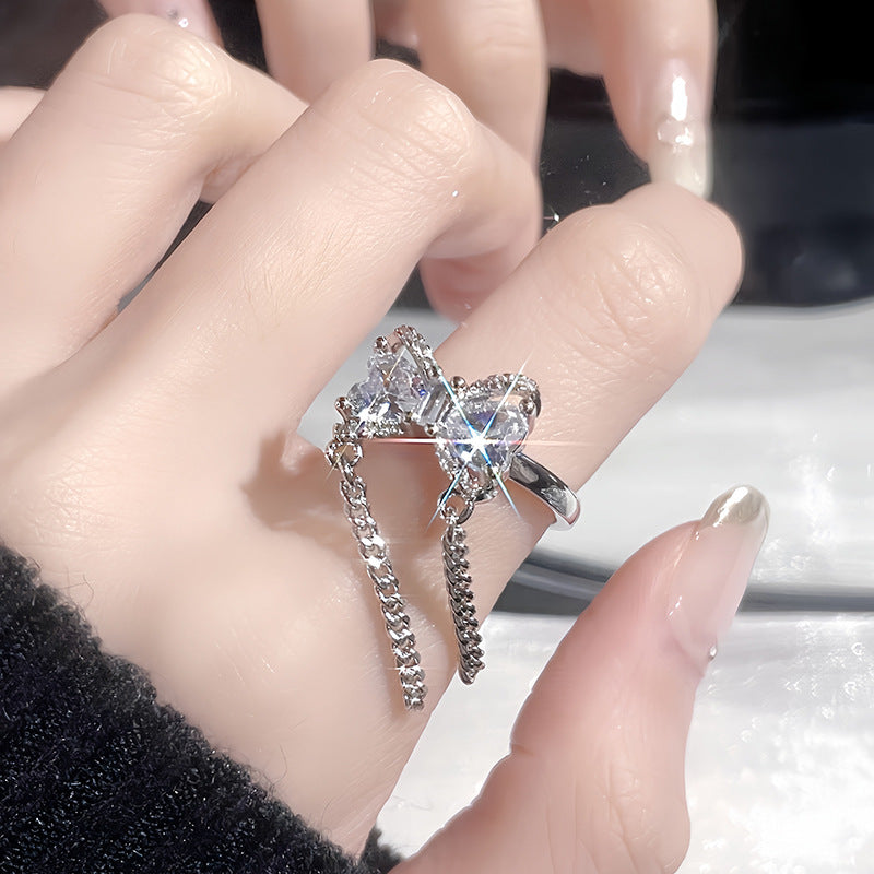 Shiny Refined Zircon Style Light Luxury Rings