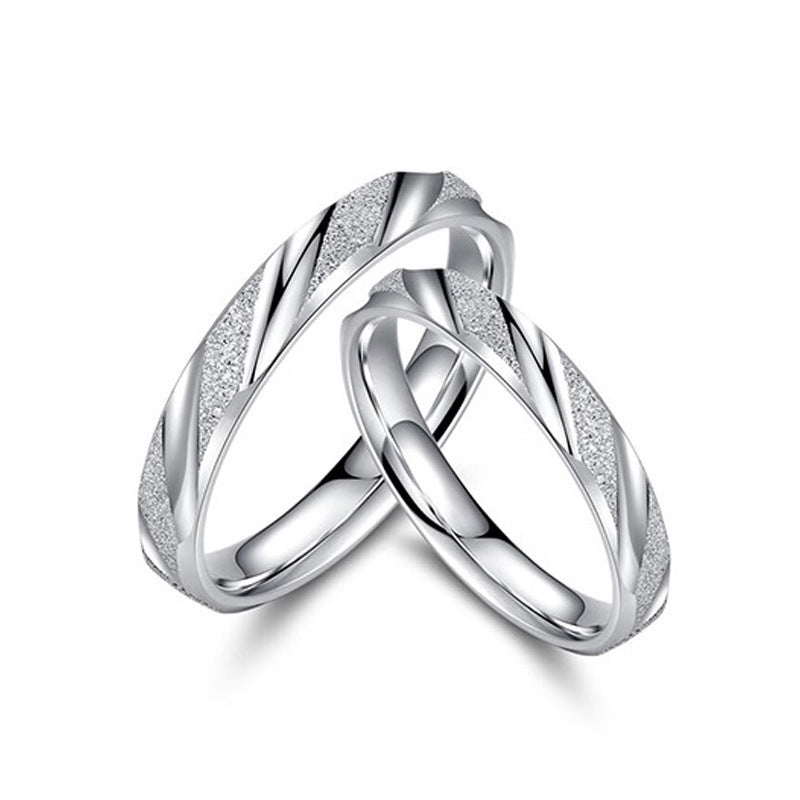 Women's & Men's Couple Fashion Simple Bevel Cut Open Rings