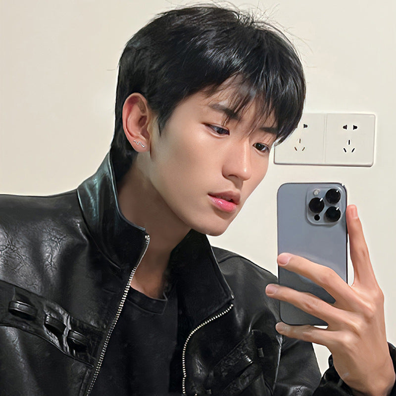 Men's Simulated Snakes Ear Korean Fashion Design Cold Earrings