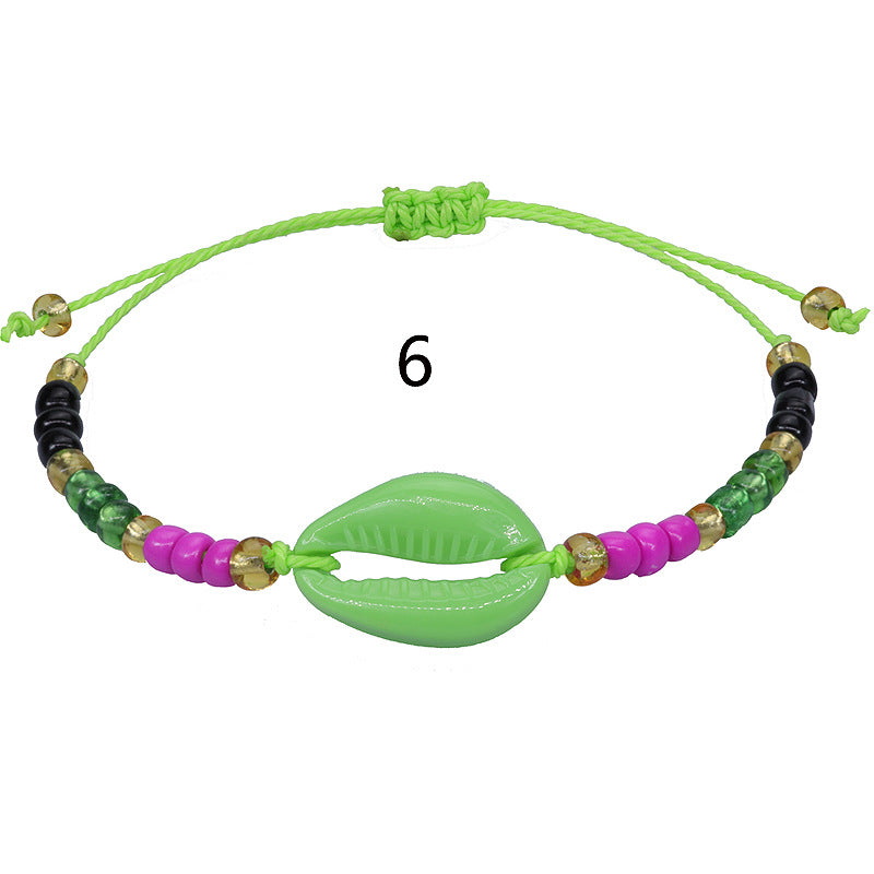 Acrylic Shell Color Bead Woven Bohemian Bracelets