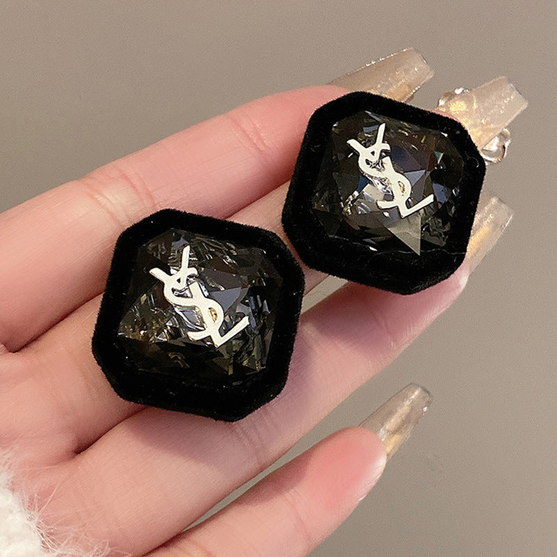 Sier Geometric Niche Design Elegant High-grade Earrings