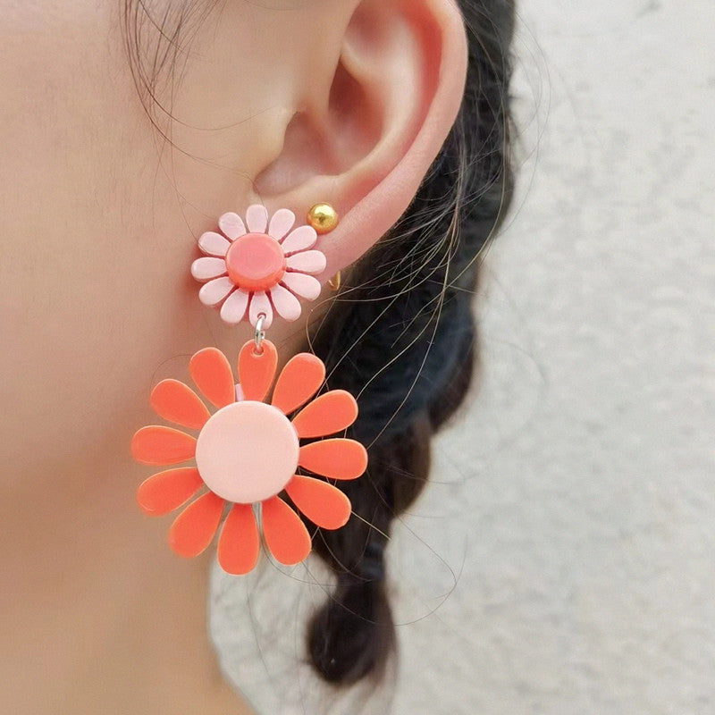 Jewelry Bohemian Simple Flowers Contrast Color Earrings