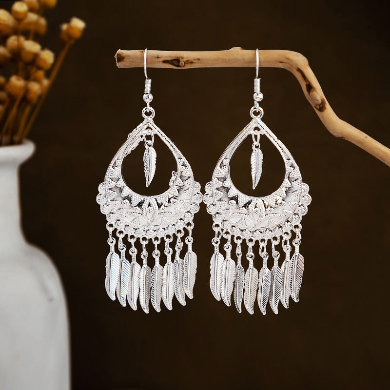 Sier Family Minority Ethnic Style Tourist Attractions Earrings