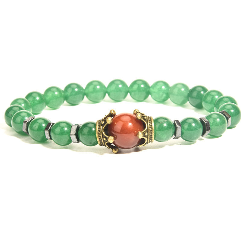 Men's Fashion Luxury Alloy Crown Tigereye Beads Bracelets