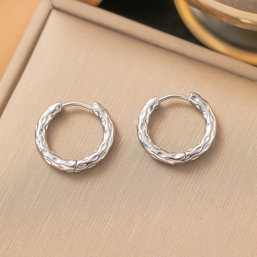 Women's Steel Round High-grade Mild Luxury Retro Stainless Earrings