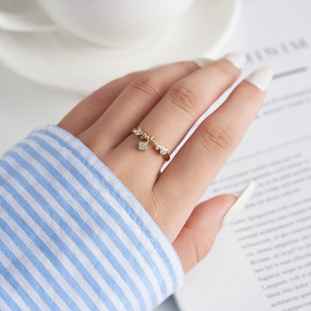 Stylish Four-leaf Clover Sier Niche Style Rings