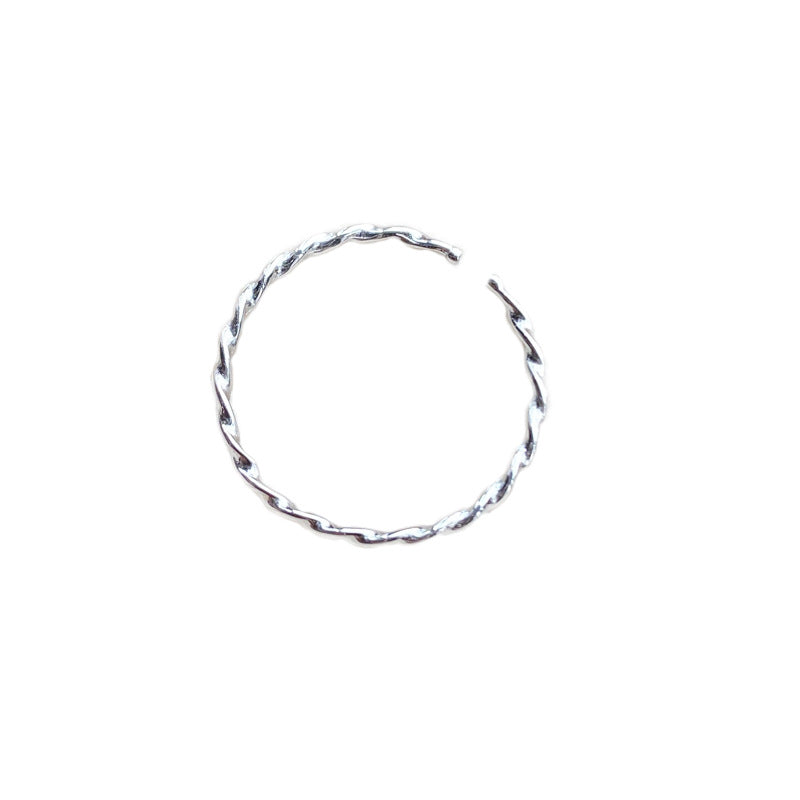Women's Sier Korean Style Cross Twist Design High Rings