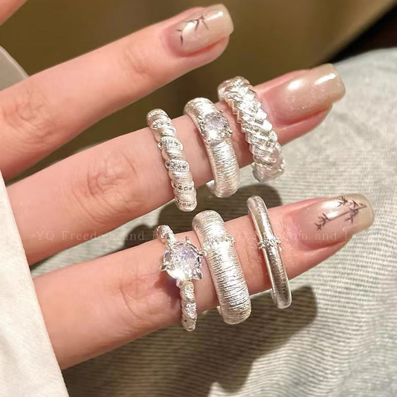 Simple Brushed Female Niche High-grade Light Rings