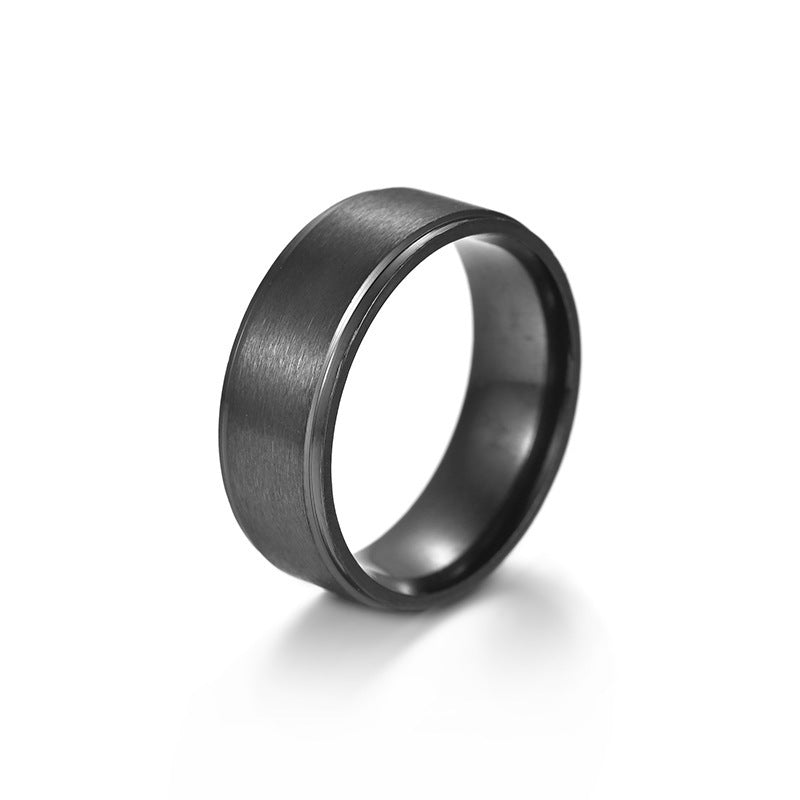 Men's Classic Ornament Electroplated Black Combination Stainless Rings