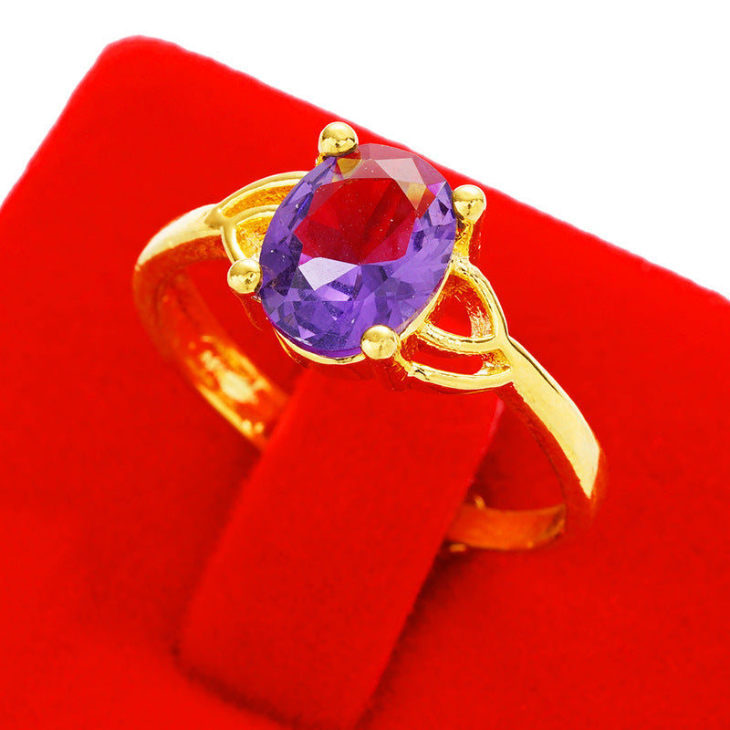 Women's Imitation Diamond Colored Gemstone No Color Rings