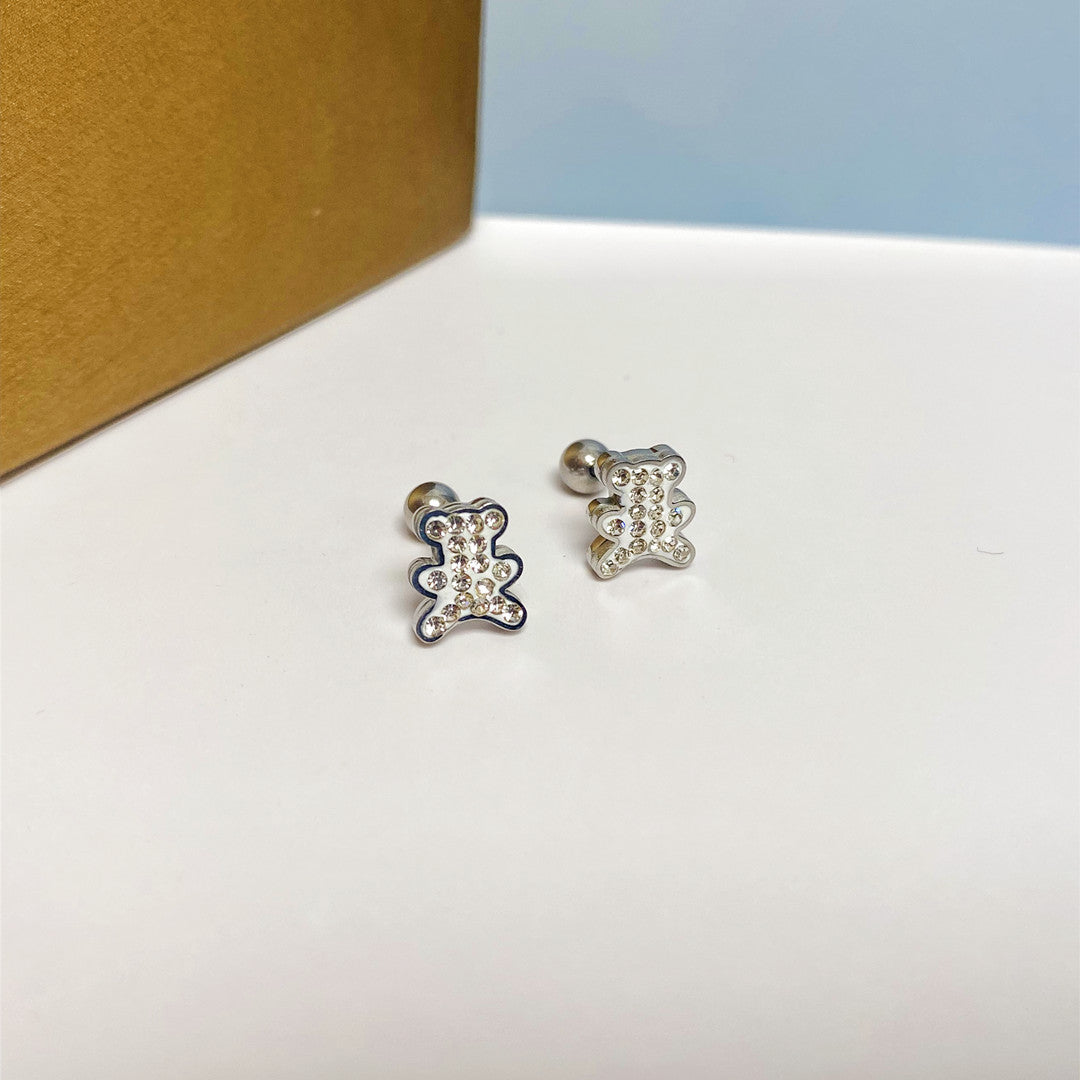 Women's Simple Small Golden Ear Bone Titanium Rings