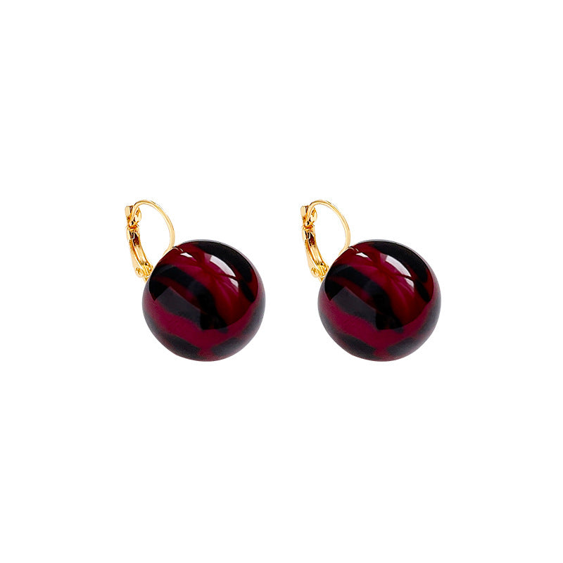 Wine Red Retro Candy Female Niche Design Rings