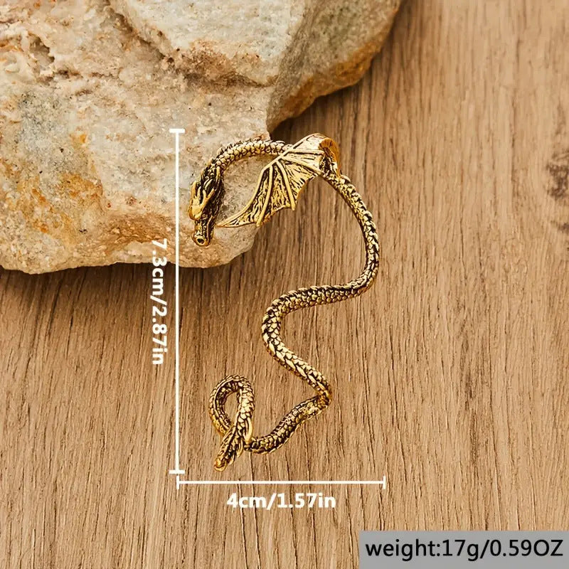 Vintage Winding Clip-on Dragon Fashion Punk Earrings