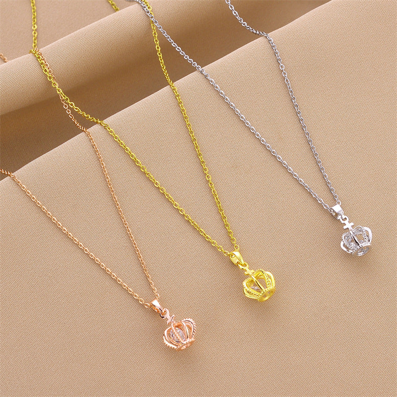Crown Titanium Steel Female Clavicle Chain Necklaces