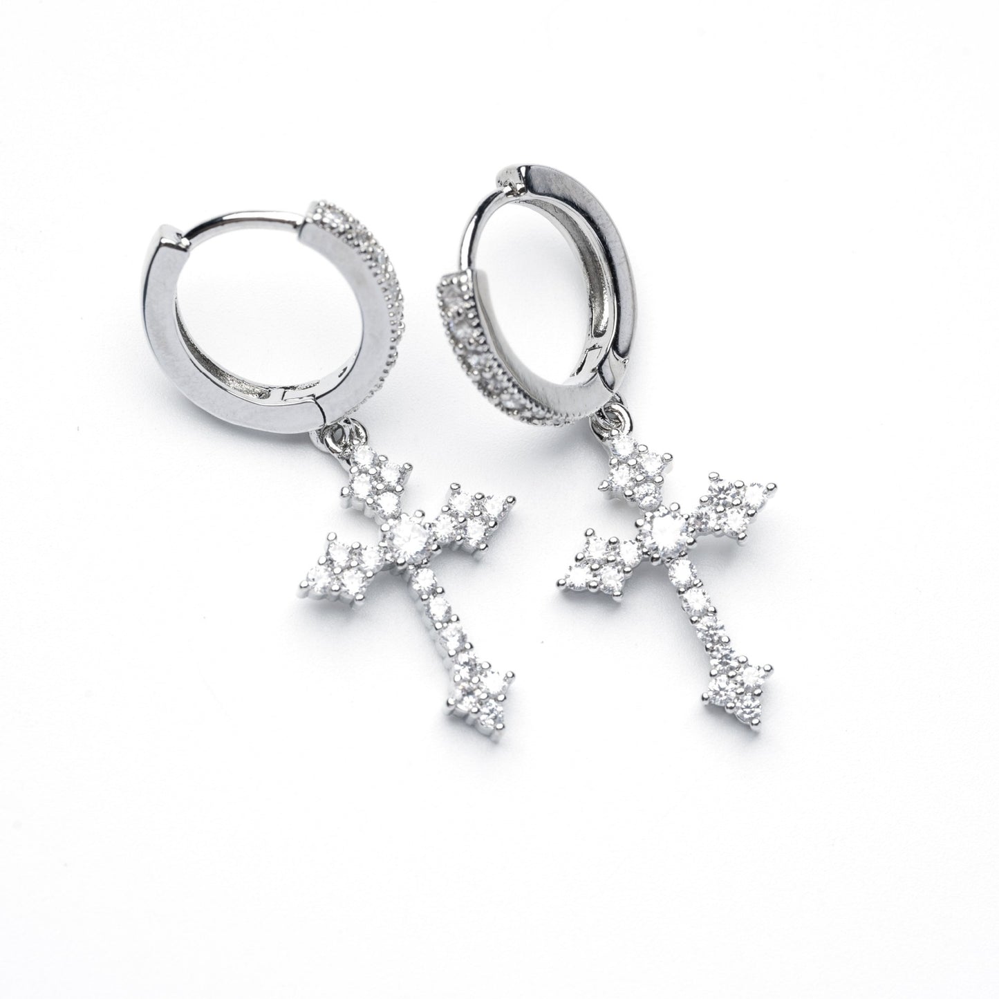 Zircon Cross Boys Hip Hop Temperament Style Minority Earrings