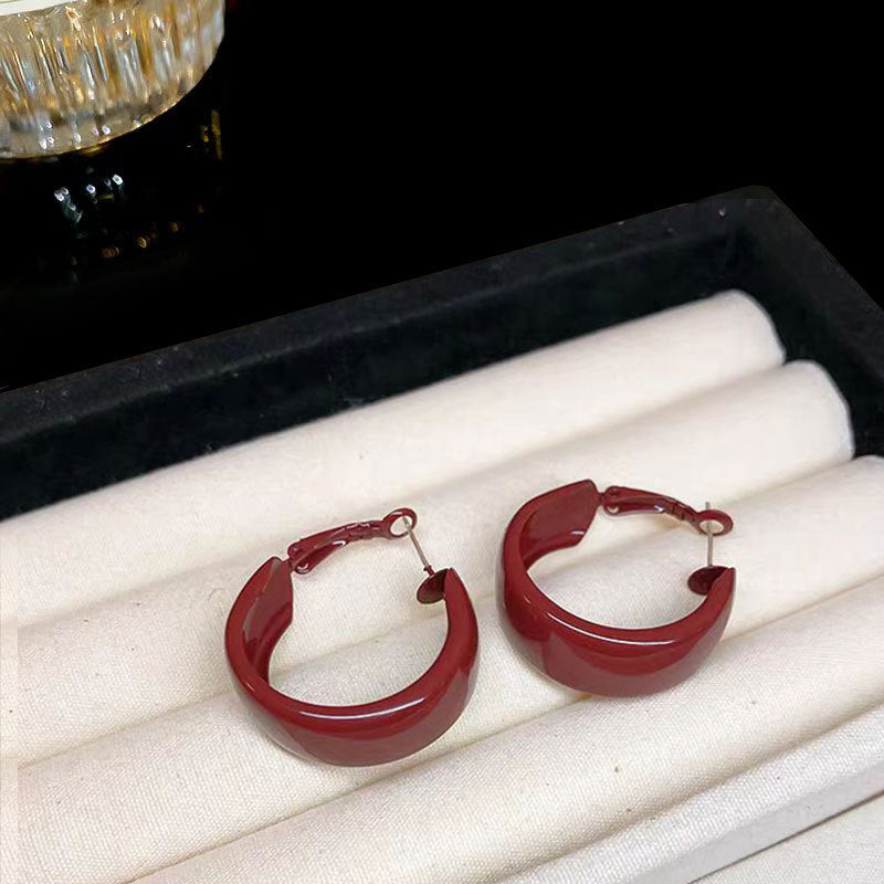 Sense Exaggerated Sier Pin Ear Female Rings