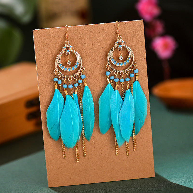 Feather Long Ethnic Style Jewelry Your Earrings