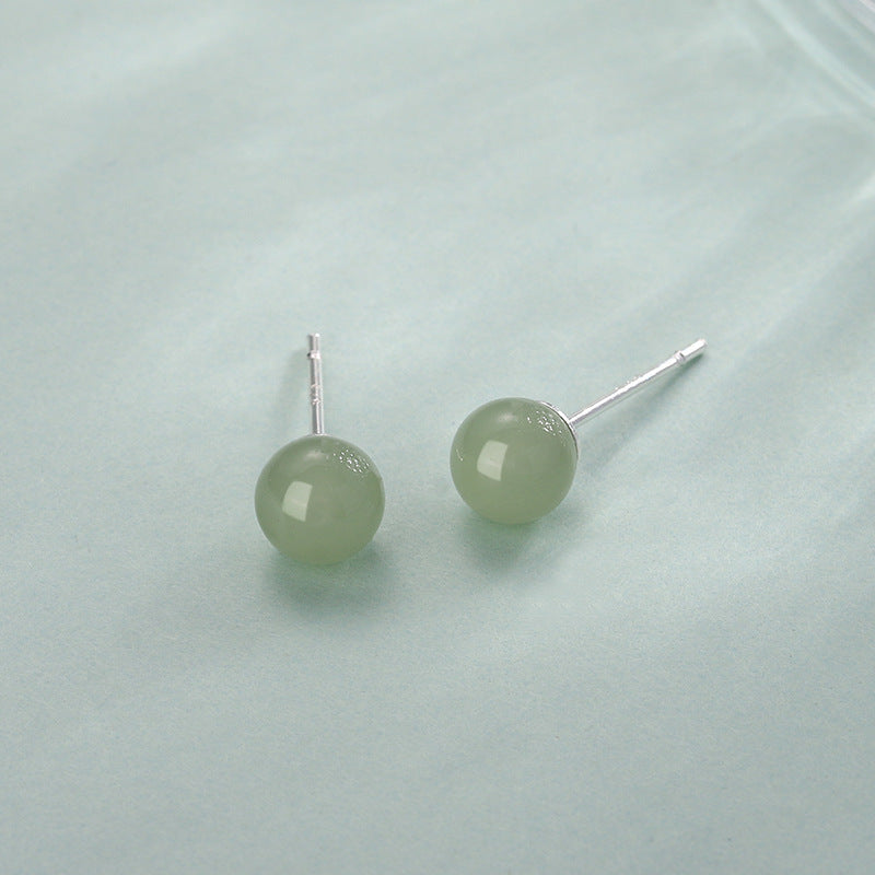 Retro French High-grade Elegant Ear Fashionable Jade Earrings