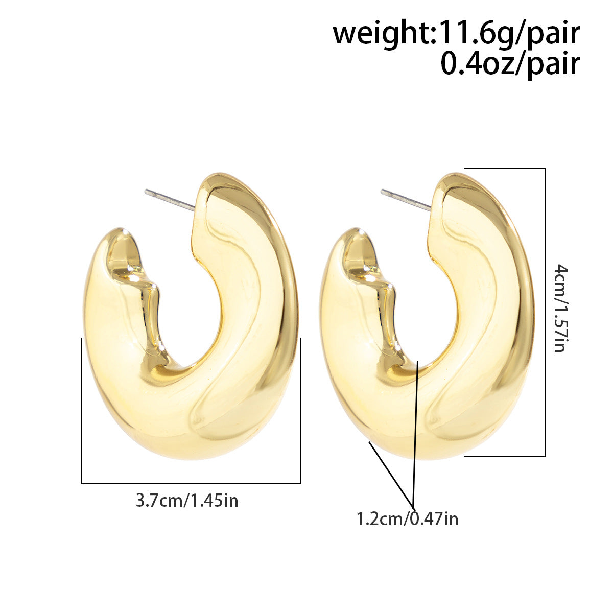 Women's Commuter Geometric Metal Water Drop Ear Personality Simple Earrings