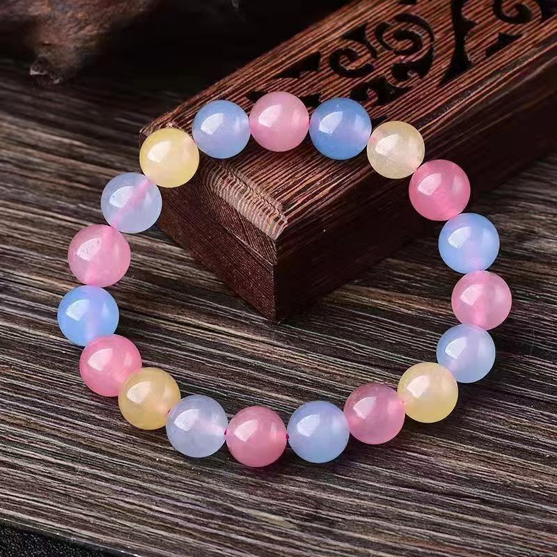 Beads Emerald Buddha Simple Style Fresh Color Bracelets
