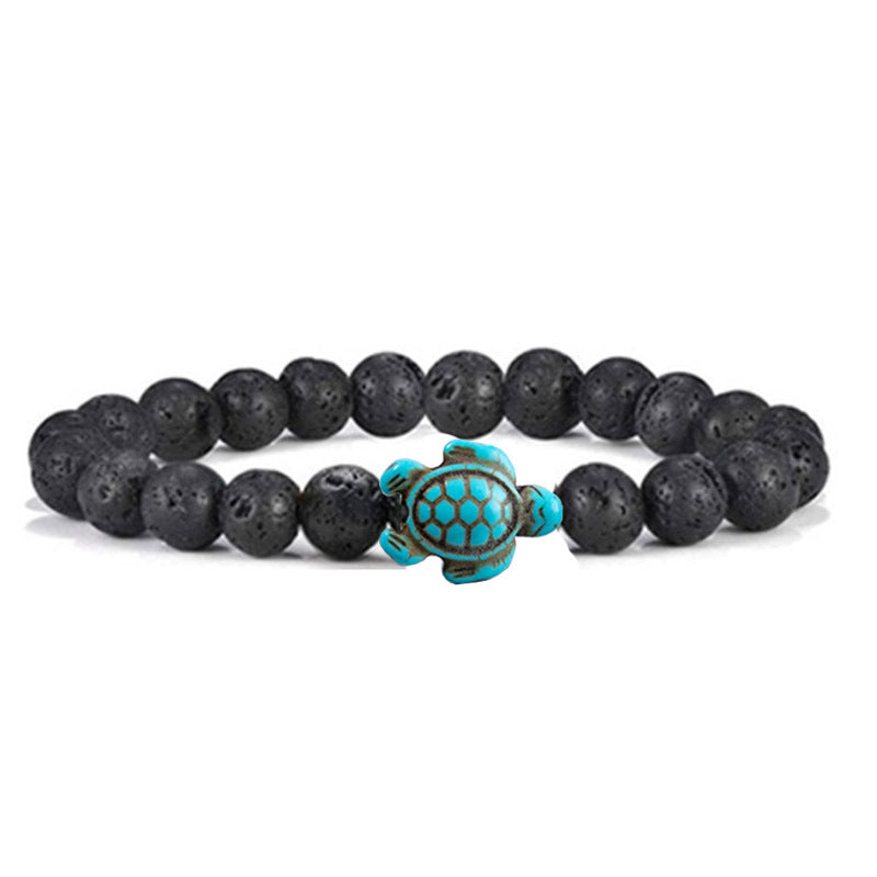 Women's & Men's Turquoise Turtle Volcanic Rock White More Bracelets