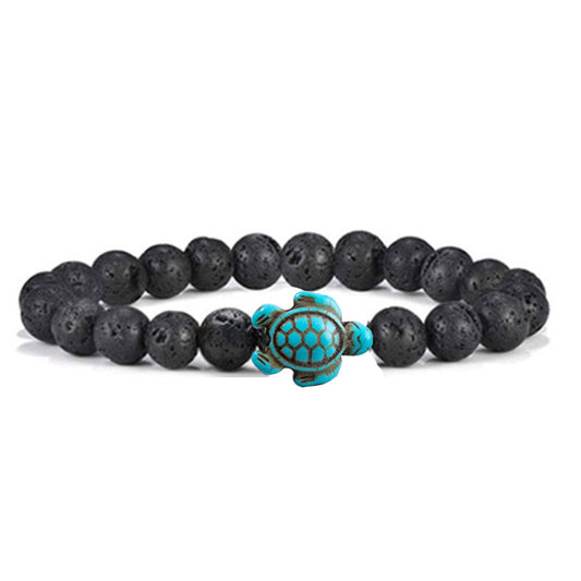 Women's & Men's Turquoise Turtle Volcanic Rock White More Bracelets