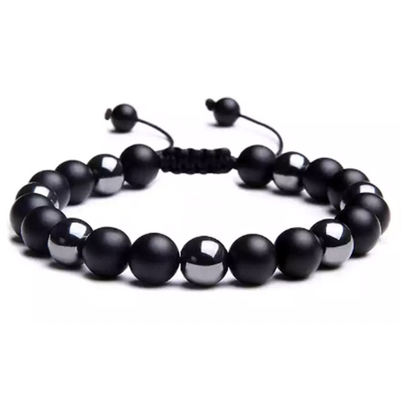 Men's Ornament Hematite Obsidian Matte Weave Vintage Bracelets