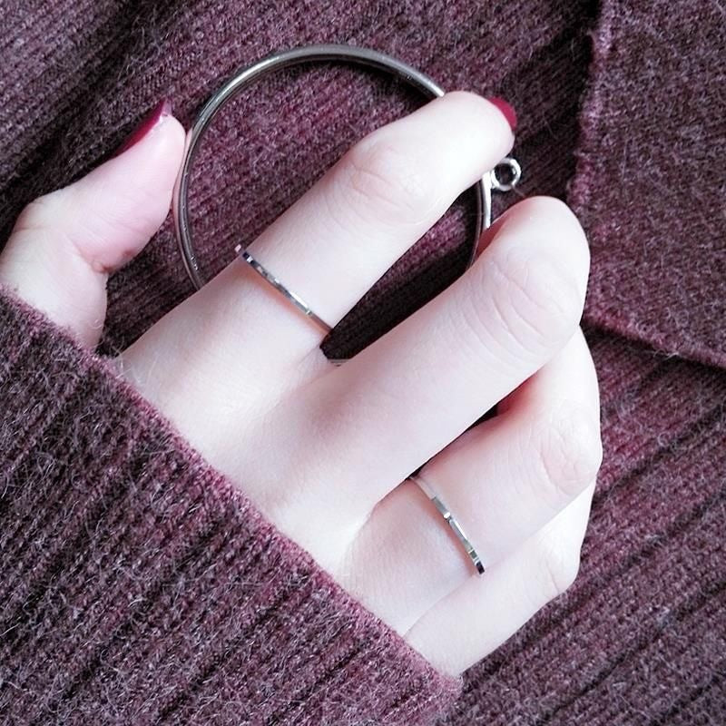 Women's & Men's Accessories Titanium Steel Thin Simple Sterling Rings
