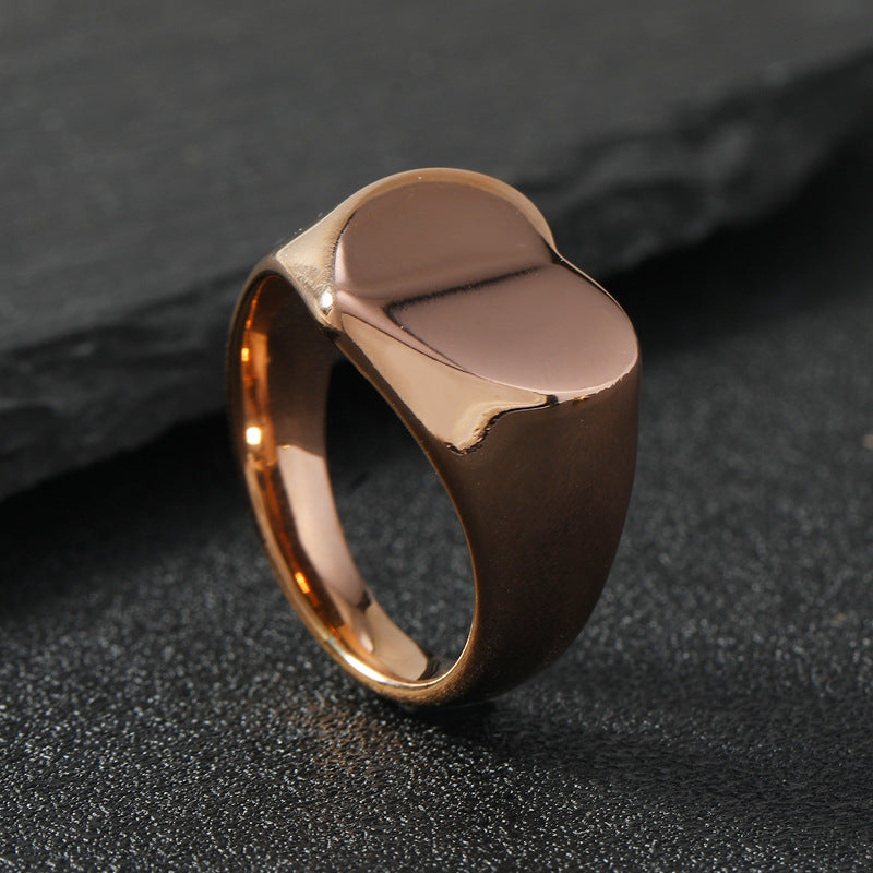 Women's & Men's Titanium Steel Casting Geometric Glossy Stainless Rings