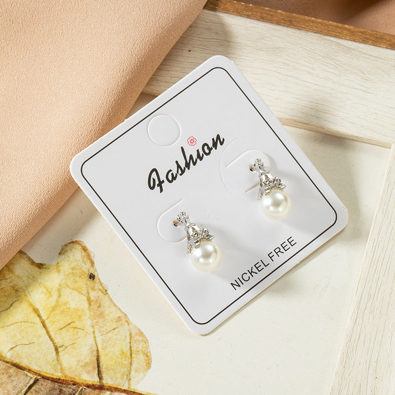 Women's Sier Needle Cute Simple Cold Style Earrings