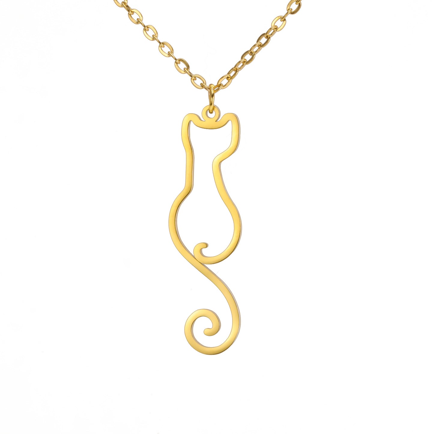 Cute Hollow Cat Fashion Commuter Stainless Steel Pendants