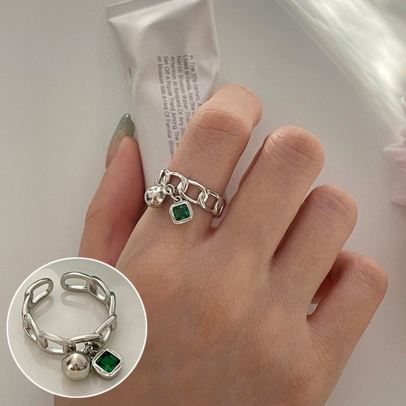 Women's Sugar Retro Fashion Geometry Pattern V-shaped Open Hip Hop Rings