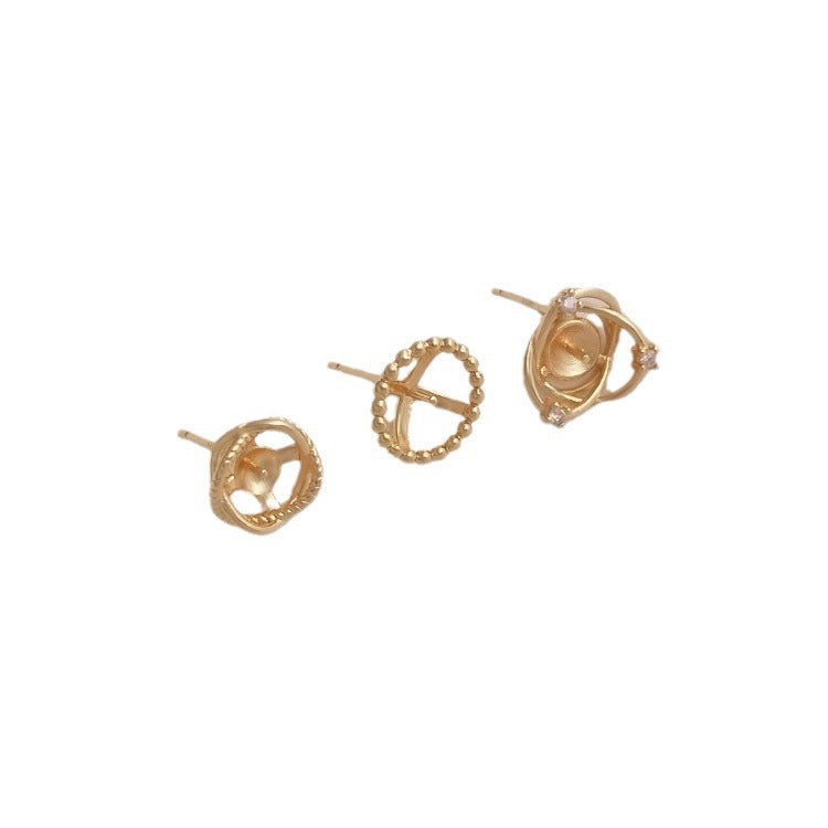 Retention Half Hole Pearl Holder Sier Rings