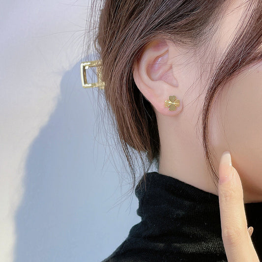 Women's Leaf Clover Ear Elegant High-grade Titanium Earrings