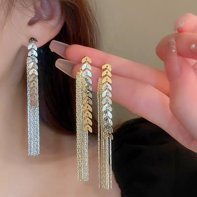 Chain Wheat Tassel Fashion Ear Elegant Earrings