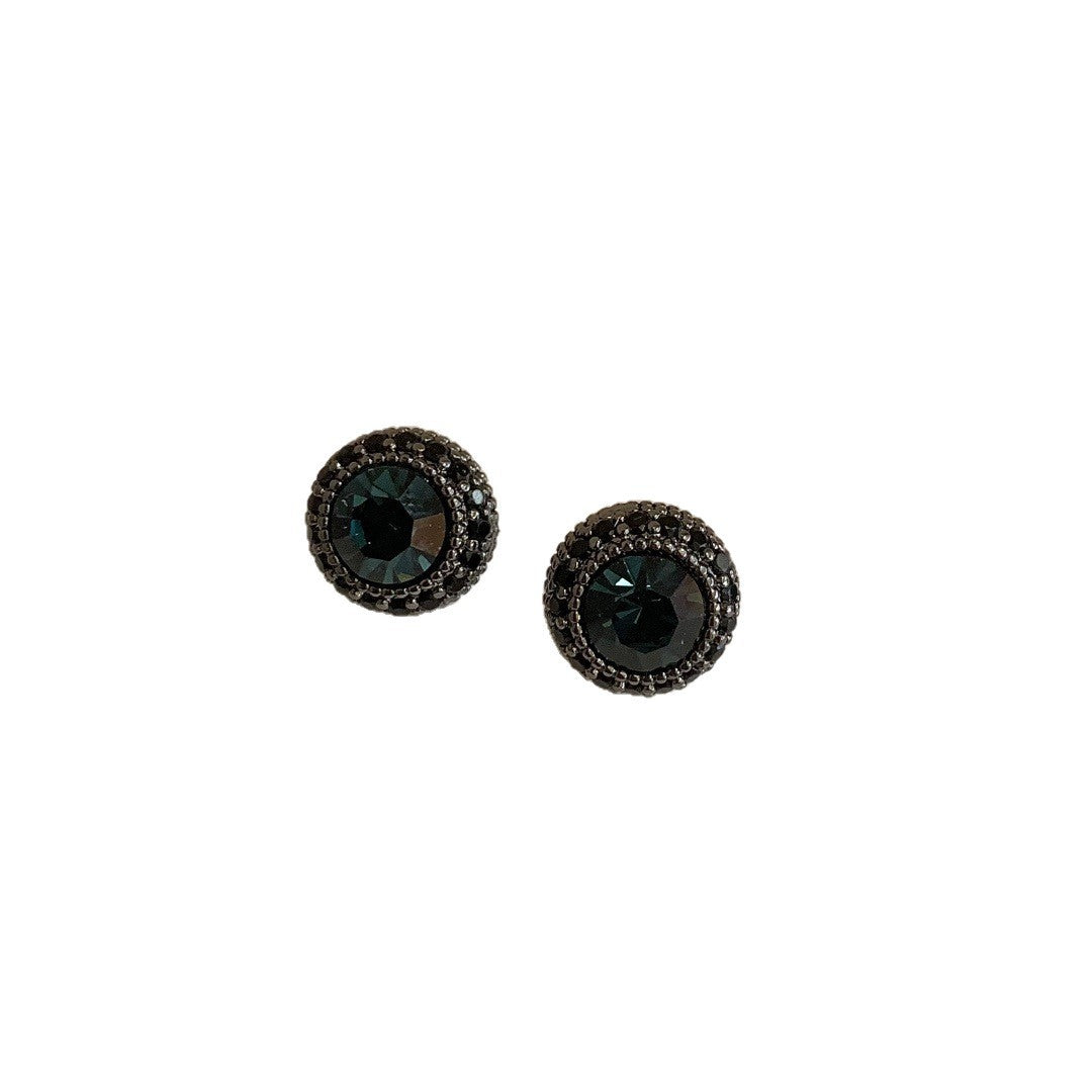 Exquisite Small Retro Elegant Ink Blue Low-key Commuting Daily Earrings