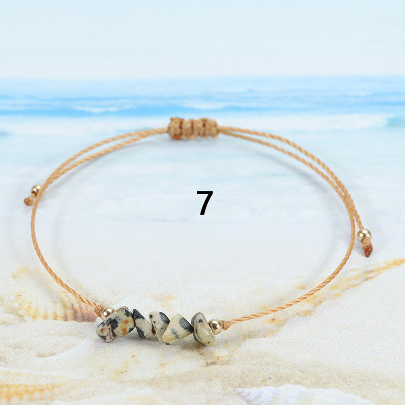 Gravel Summer Irregular Rough Stone Wax Bracelets