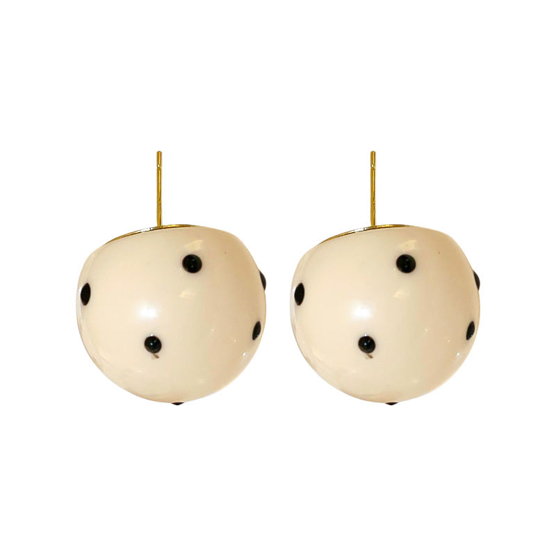 Style Polka Dot Ball Resin Fresh Earrings