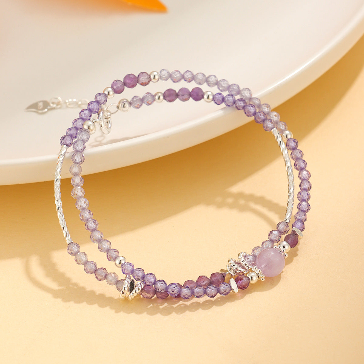 Amethyst Beaded Double Niche High Sense Bracelets