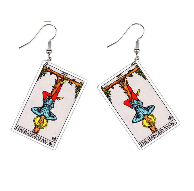 Acrylic Printing Double-sided Vintage Tarot Designer Earrings