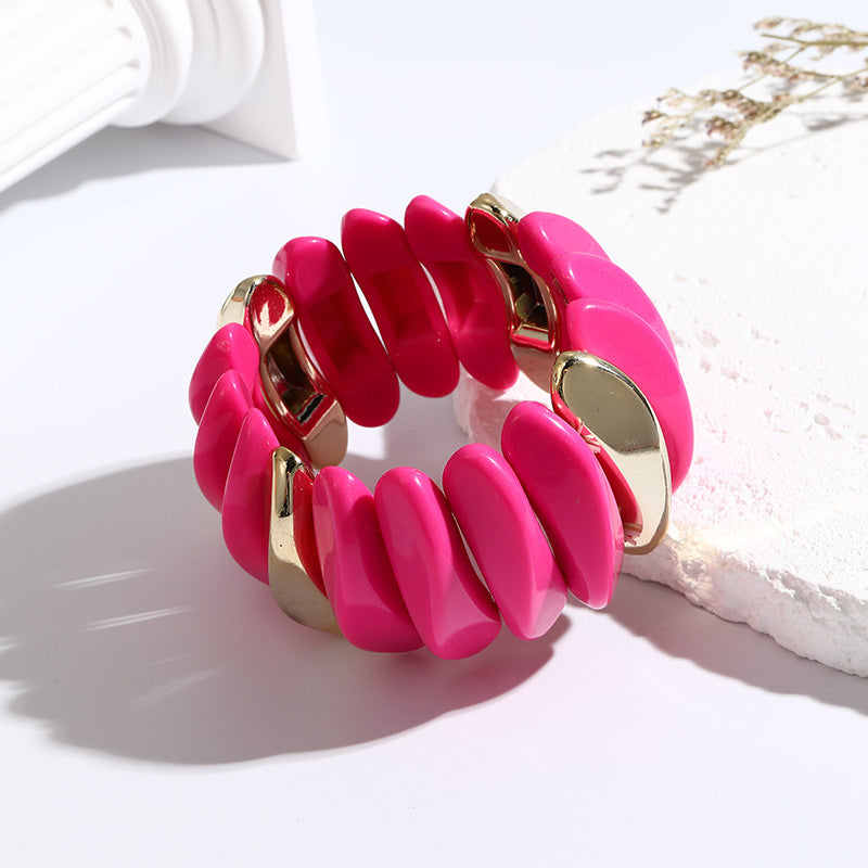 Women's Fashion Beaded Alloy Acrylic Handmade Bracelets