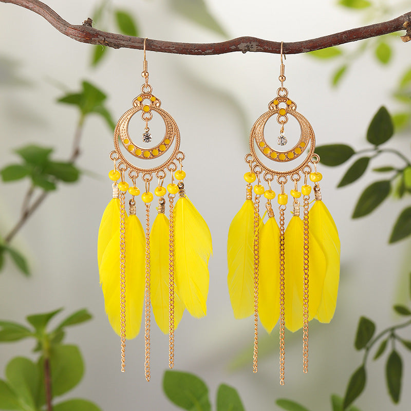 Feather Long Ethnic Style Jewelry Your Earrings
