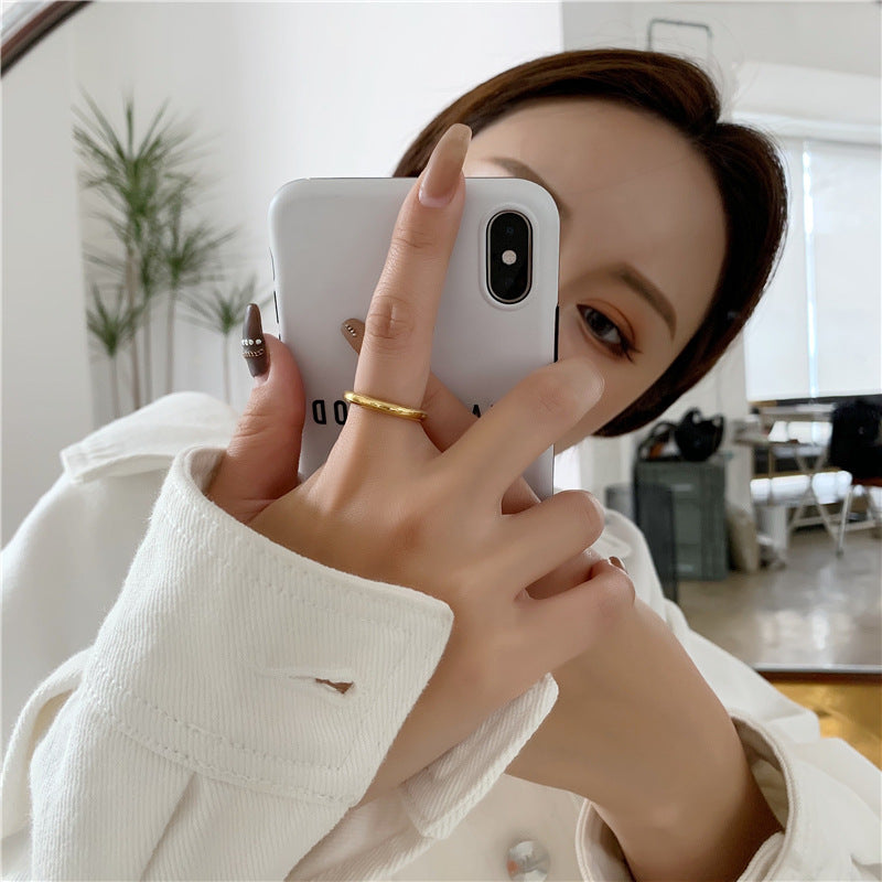 Women's Stainless Steel Aperture Fashion Personality Simple Rings