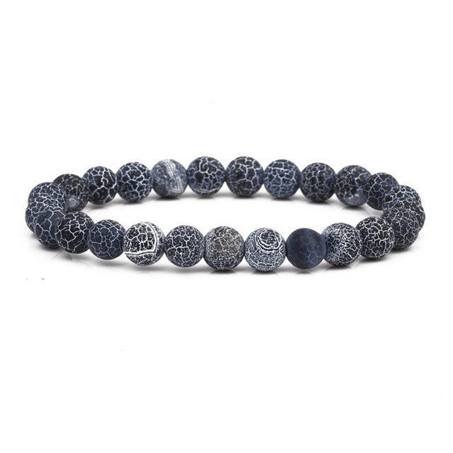 Men's Natural Stone Beads White Turquoise Elastic Bracelets