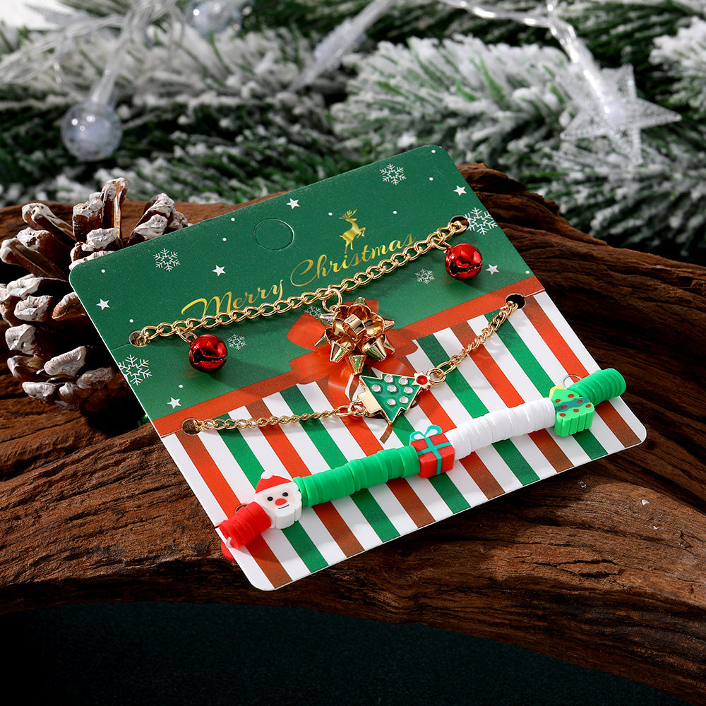 Christmas Tree Polymer Clay Fashion Simple Bracelets